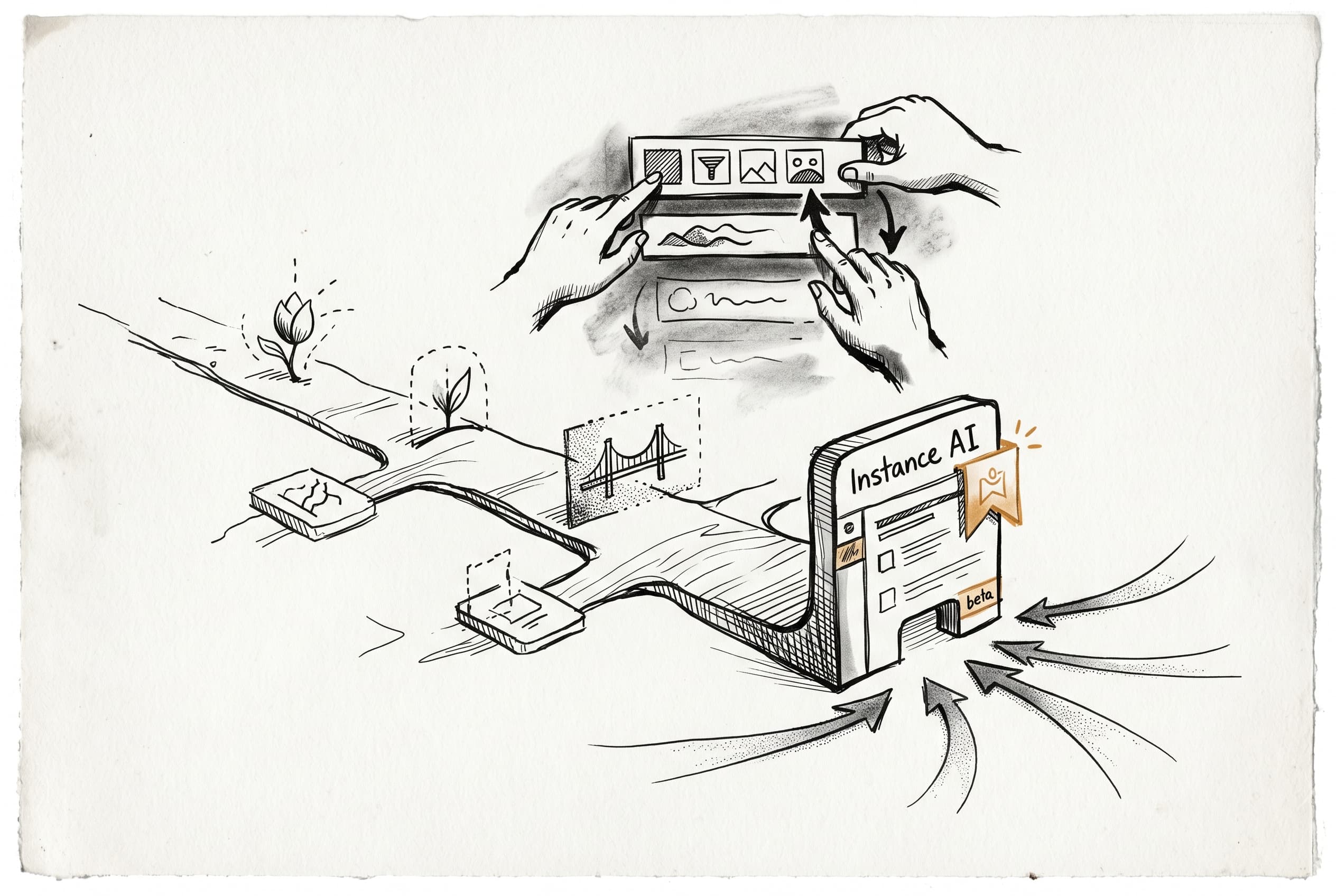 Instance AI surfaces in command bar with expanded search